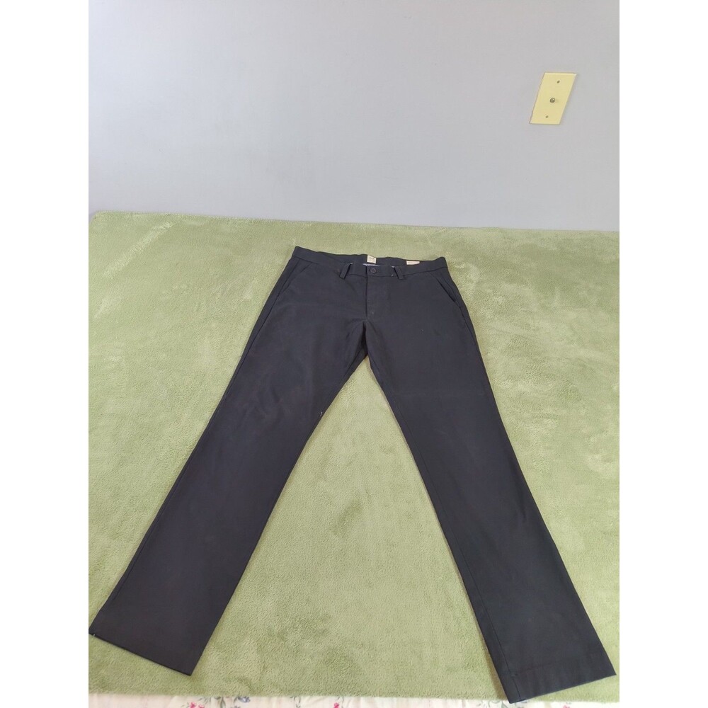 GAP For Good Men's 33x30 Slim Fit Black Chino Pants Stretch Khakis Flat Front